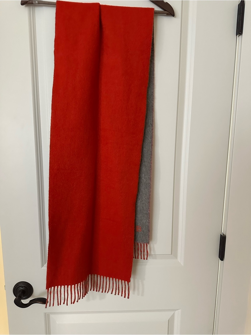 NWOT BR Reversible Orange and Gray Men's Wool Scarf